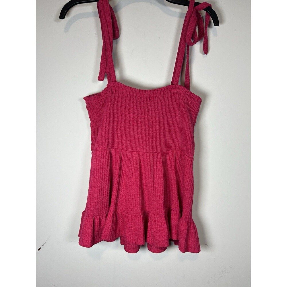 NWT! Paper Crane Spaghetti Strap Smocked Bust Tiered pink‎ med boho - Picture 7 of 9